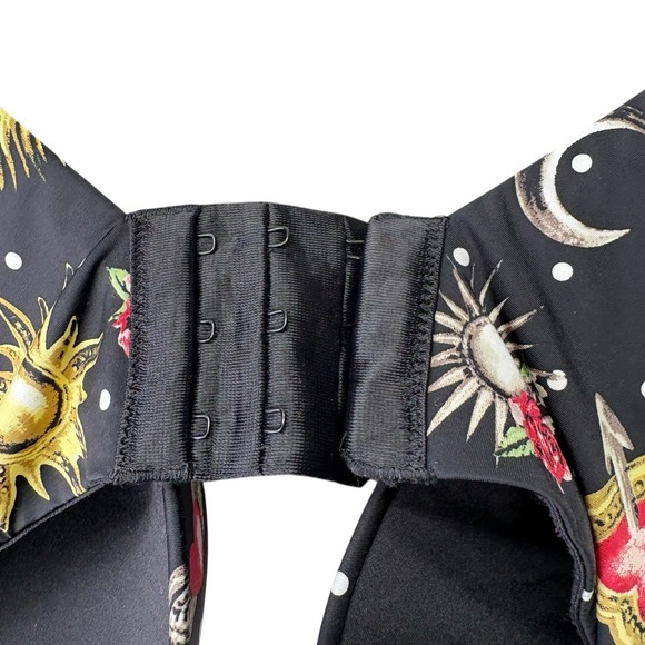 Torrid Curves Womens Bra 40DD Black Sun Moon Push Up Plunge Padded Underwire - Picture 7 of 12